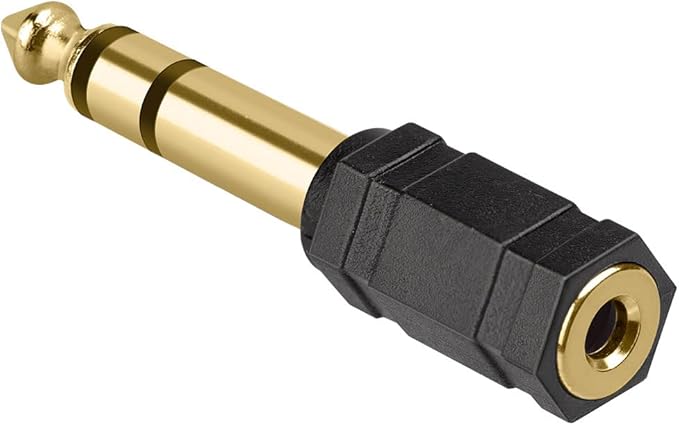 Produit Ekon Adaptateur Jack 6,3 mm, Jack 3,5 mm vers Jack 6,3 mm, connecteurs dorés, Adaptateur Audio pour stéréo, amplificateur, Guitare, Clavier, Instruments de Musique